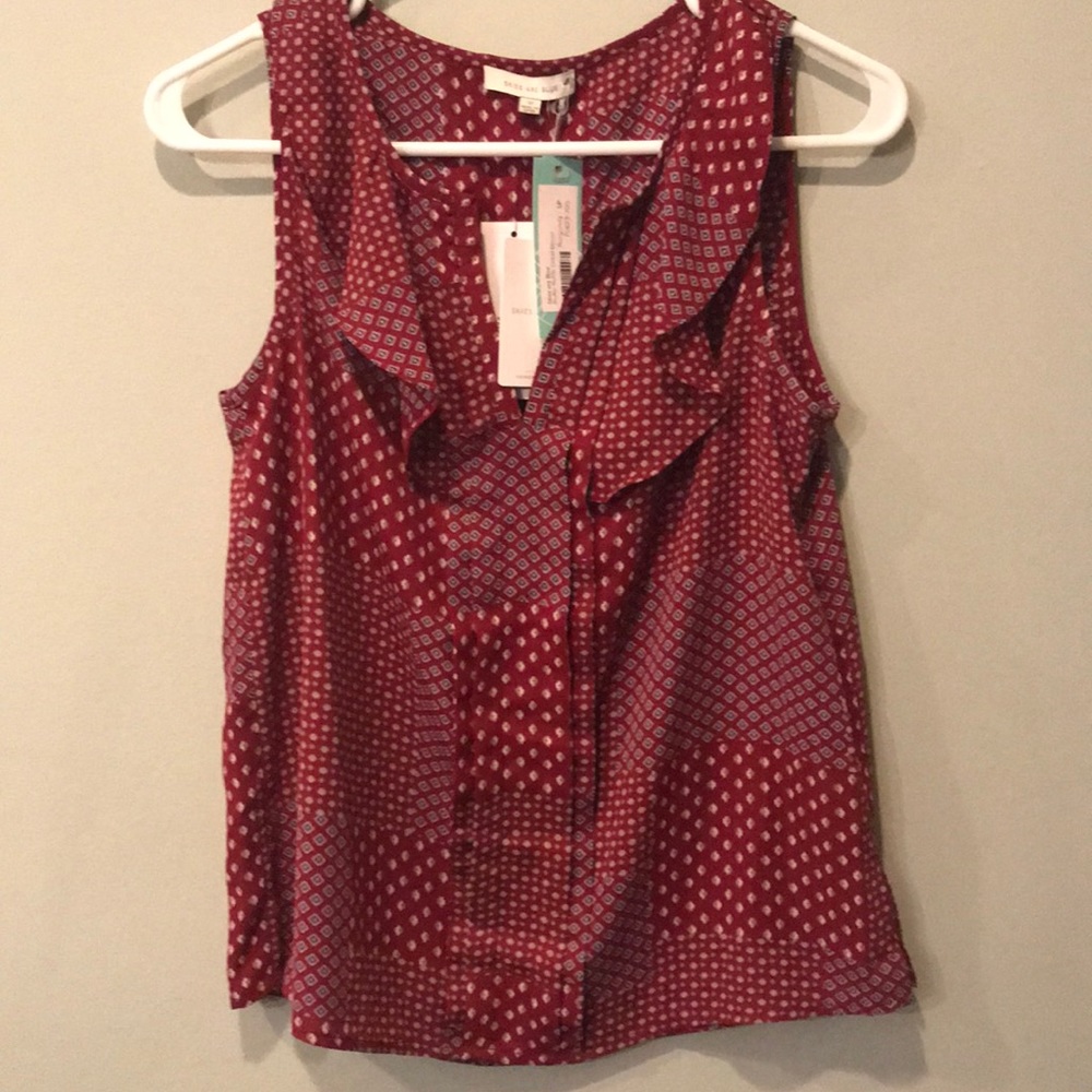 NWT dark red sleeveless top